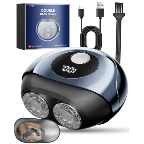 Mini Rasierer Herren Elektrisch, Nass- & Trockenrasierer, Portable Elektrorasierer Herren mit LED-Anzeige & Sperrfunktion, Wasserdichter Shaver 7000 U/min mit Spiegel—Praktische Geschenke für Männer