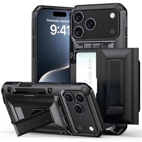Coque iPhone 17 fente coulissante pour cartes antichoc