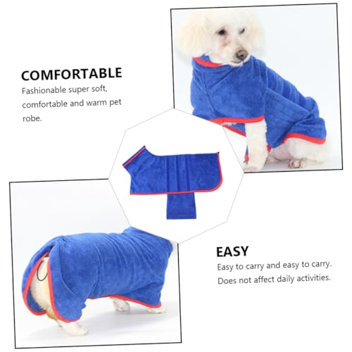 Didiseaon 2 Peças Roupão De Banho Para Animais De Estimação Absorvente Com Capuz Roupão Para Animais