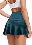Ekouaer Plaid Skirts for Women with Shorts High Waisted Golf Skirts Athletic Pleated Skorts,XSmall Green Plaid