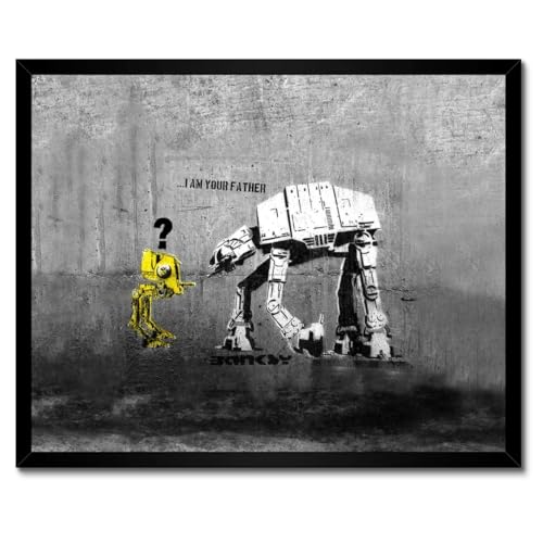 Cadre blanc avec poster Banksy H6903M_RAPL1R finition premium