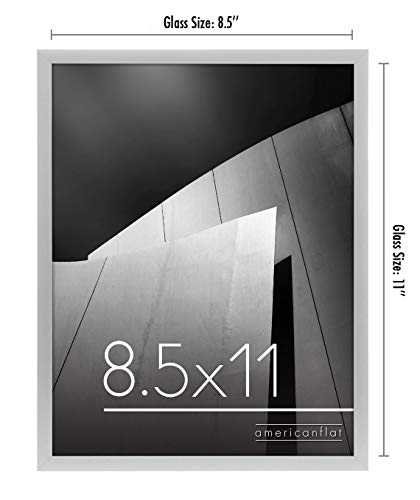 Americanflat 8.5X11 Picture Frame In Silver With Shatter Resistant Glass - Thin Border Frame In Horizontal And Vertical Formats For Wall And Tabletop #TOP1