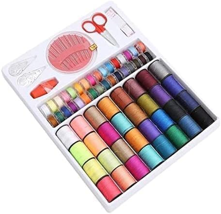 Image of Sewing Kit for Hand Sewing Machine with 100 Basic Sewing Accessories, 64 Spools of Thread Mini Sewing kit for Sewing Machines, Beginners, Emergency, Family to Mend Repair(RED)