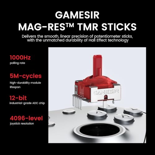 Image of GameSir G7 Pro Wired Controller for Xbox Series X|S, Xbox One, Wireless Gamepad for PC&Android with TMR Sticks, Hall Effect Analog Triggers, 1000Hz Polling Rate, 3.5mm Audio Jack - Silver