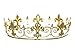 Men's Full King's Crown for Theather Prom Party - Clear Crystals Gold Plating T436