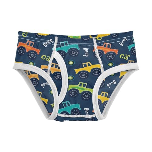 Boys' Exclusive Briefs Toddler Underwear 95% Combed Cotton Boxerbriefs 2T Cartoon Car Pattern Cars 8