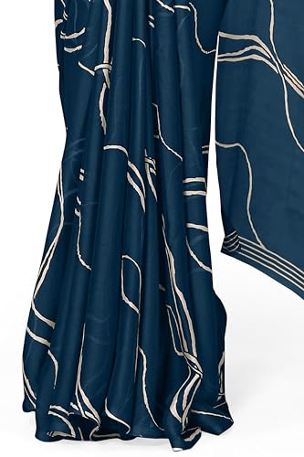 Image of MIRCHI FASHION Saree for Woman Chiffon Georgette Geometric Printed | Lightweight Farewell and Women's Office Sari with Blouse Piece