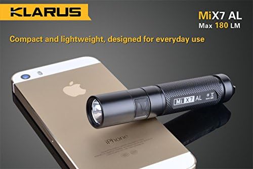 Klarus MiX7-AL Flashlight next to a smartphone