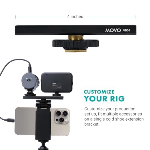 Movo uVlogger Kit Vlogging Compatibile Android/USB-C/iPhone 15 con Treppiede Grande - Kit Iniziale YouTube per Creatori di Contenuti - Accessori: Treppiedi, Supporto Telefono, Luce, Microfono Shotgun