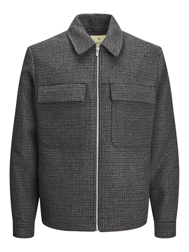 JACK&JONES Herren Jprblurussel Wool Blend Jacket Sn Jacke, Black/Detail:Houndstooth, M – Ansicht 1