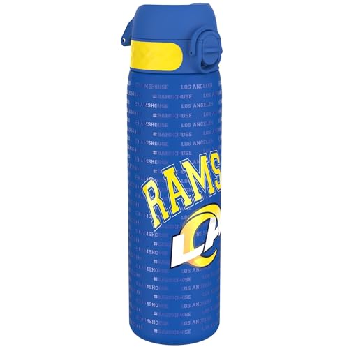 ion8 NFL Los Angeles Rams Leichte Edelstahl Trinkflasche, 600 ml/20 oz, nicht isoliert, auslaufsicher, leicht zu öffnen, sicherer Verschluss, spülmaschinenfest, Klappdeckel, passt in Getränkehalter