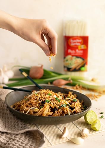 Bamboo Garden - Pad-Thai Reisnudel Sticks , Für traditionelle Nudelgerichte wie Pad-Thai , Vegan , 1 x 300 g (Verpackungsdesign kann abweichen)