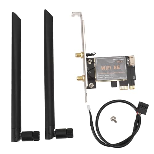 PCIe WiFi Card, tarjeta inalámbrica WiFi 6E 6000Mbps con Bluetooth 5.2, antenas dobles de PCB 8dB, amplio alcance para juegos y streaming en Windows 10, 11 y OpenWrt (sin base de antena) miniatura 6