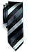 Retreez Three-Colour Stripe Woven Microfiber Skinny Tie Necktie - Various Colors