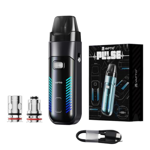 Pod Mod Original VAPTIO PULSE Cigarette électronique Kit de 5,0ml Pod 2800mah Batterie 80W Vape Pen sans e-liquide sans nicotine (Noir)