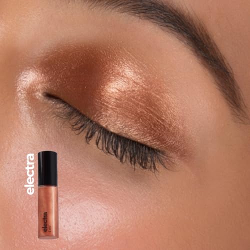 Image of Ruby's Organics Mini Metallic Liquid Eyeshadow for Women- Eye Makeup, Smooth Glide Insta Dry Formula, Smudge proof, Waterproof, Long Lasting and Highly Pigmented, Paraben Free, Vegan - Electra, 3ml