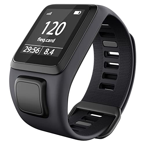 MODJUEGO Correa de repuesto para reloj inteligente TomTom Runner 3 Cardio + correa de silicona para reloj musical (gris)