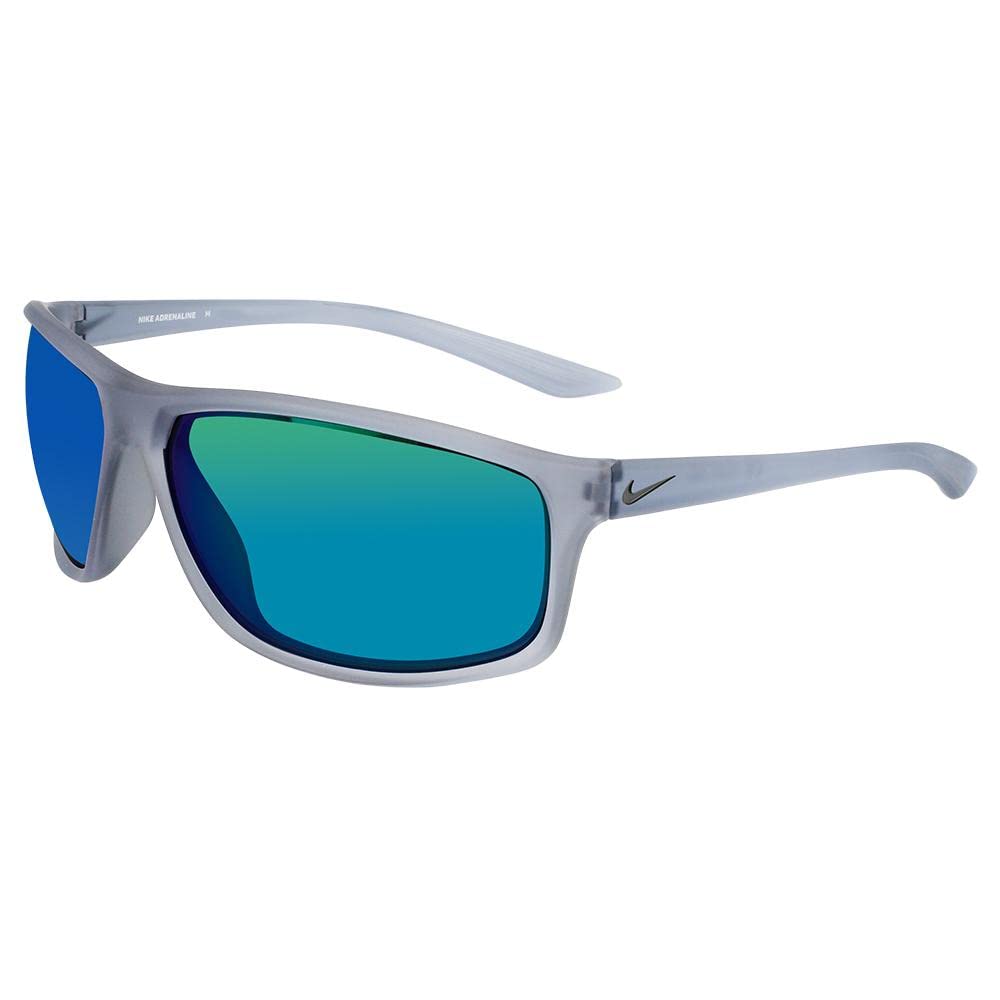 Nike Men's Gray Sunglasses, 66 Mm, Adrenaline Sunglasses Matte Wolf Grey/Grey Green
