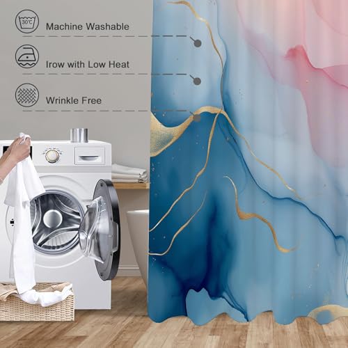Rideau de bain lavable en machine avec ourlet lesté anti-adhérence 180x180 - 5