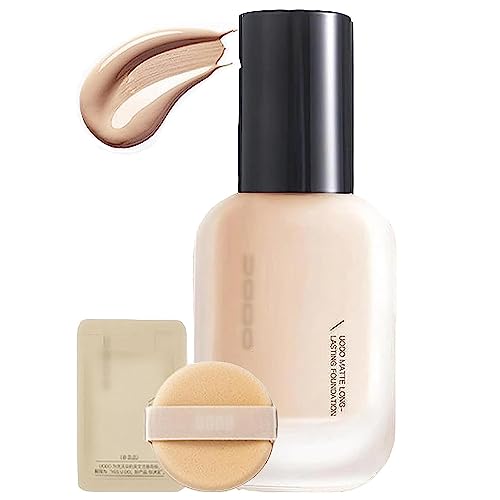 UO-DO Flüssiggrundierung,Feuchtigkeitsspendende leichte Foundation,matte,langanhaltende Foundation,feuchtigkeitsspendende,wasserfeste und leichte für alle Hauttypen (Öl kontrolle, C01 Natur)