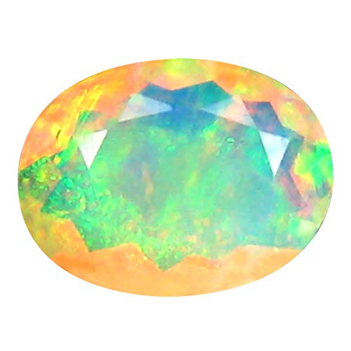 Opale arc-en-ciel éthiopienne de 1.35 ct taillée en ovale 10x8mm pour création de bijoux
