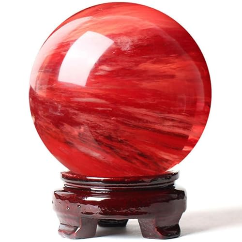 Red Crystal Ball Sphere Red Obsidian Ball Stone Divination Sphere Polished Ball for Home Decor,1.2in(3cm)