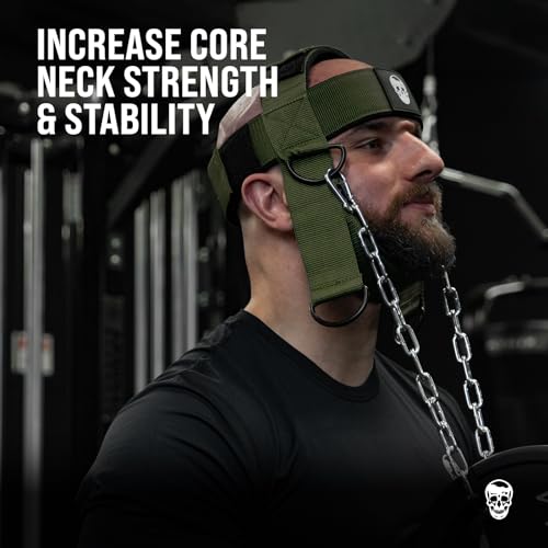 Image of Gymreapers Neck Harness Increase Neck Strength and Reduce Neck Pain - Neck Trainer with 29 inch Heavy Duty Steel Chain Adjustable Neoprene Strap Neck Training Harness for Gym & Home Use