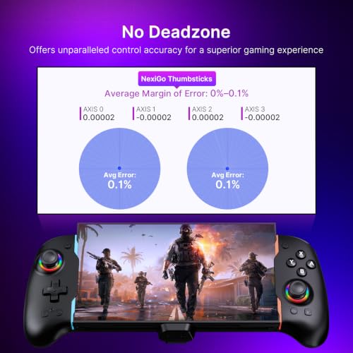 Image of NexiGo Hall Effect Gripcon with Carrying Case for Switch 2, 4K HDMI Output for TV Mode, Handheld Controller w / Hall Sensing Joysticks & Triggers, RGB Lights, Mapping, 6-Axis Gyro, Turbo, Black