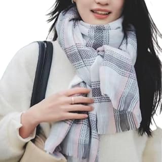 alexvyan Winter Pink & Grey Multicolor Warm Stoles Shawls Long Small Checked Scarves Woolen Women Casual Scarf Soft Wrap for Casual Formal Occassions- 200CM*70CM-picture-31