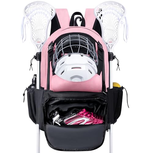 GoHimal Lacrosse Bag Extra Large Lacrosse Backpack Light Pink