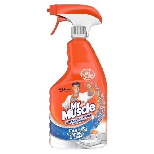 Mr Muscle Advanced Power Bathroom Cleaner Tough On Soap Scum & Grime Mandarin Scent 750ml 1 Pack with Welari Thank You Card | 1 Pack|1 x 750ml