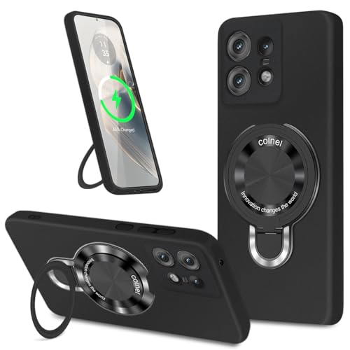 logabio Motorola MOTO EDGE 50 Pro/50s Pro �P�[�X tpu MagSafe�Ή� �����O�t�� ���g���[�� Edge 50s Pro �J�o�[ ���@�\�X�^���h �����O �}�O�l�b�g���� �c�����Ή� �ϏՌ� ���h�~ �y�� �_��