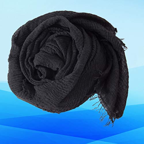 Cachecol de linho de algodão turbante, xale muçulmano, cachecol de linho, cachecol de pescoço para v