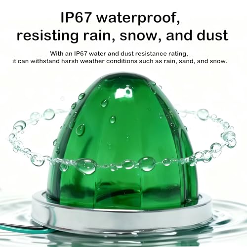 Image of Watermelon Lights, Clear Lens LED Side Marker Turn Signal Lights, Watermelon-Shaped Side Marker Tail Top Cap Roof Lights for Trailer Truck Semi-trailer Heavy-duty Truck (2, Green)