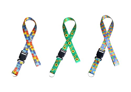 Kit Cordão Autismo E Girassol Crachá E Chaveiro-03 Unidades