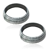 FSTURIOS 2PCS ID 65mm Car Exhaust Gasket, High Grade Graphite Exhaust Flange Gasket Muffler Ring, Universal Leakproof Manifold Downpipe Exhausts Donut Gaskets Replacement for SUV Truck RV