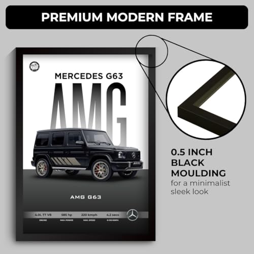 Image of Mercedes G Wagon Poster | Framed G Wagon A4 Sized (31 x 23 cm) | Car Posters for Wall, Gift for Boys, Mercedes G 63 Frame | Supercar Frames | Car Poster for Wall, Bedroom, Hostel, Study Room (F 005)