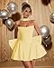 RSOETOO Luxury Satin Bow Homecoming Dresses 2025 for Teens A Line Fuchsia Strapless Cocktail Mini Dress for Women Party US2