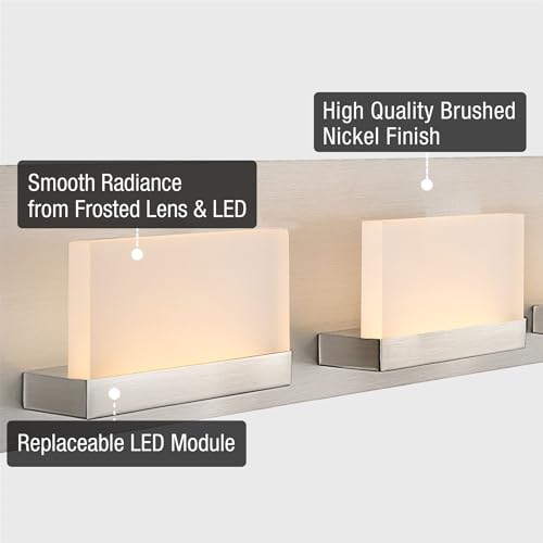 Image of Kira Home Everett 24 inch Modern Integrated LED 3-Light Bathroom Vanity Light
