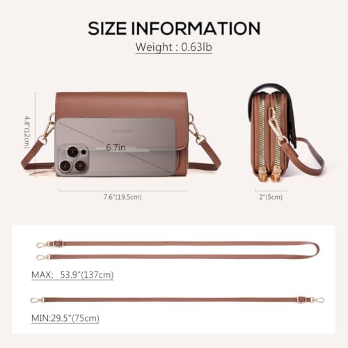 Image of Roulens Small Crossbody Bag for Women,Cell Phone Purse Women's Shoulder Handbags Wallet Purse with Credit Card Slots