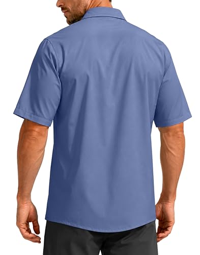 Image of G Gradual Men's Fishing Shirts with Zipper Pockets UPF 50+ Lightweight Cool Short Sleeve Button Down Shirts for Men Hiking