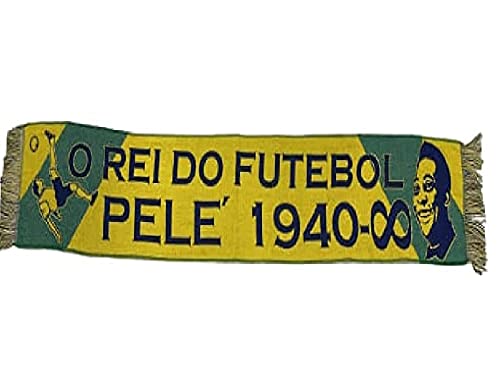 Écharpe poilue Brésil roi Pelé 130x21cm pour les soirées de match et les journées fraîches