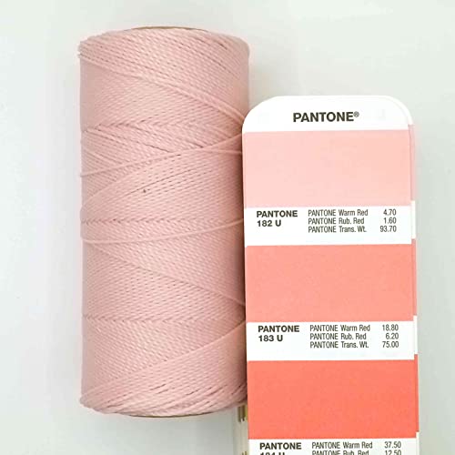 Linhasita Waxed Thread 100 g / 170 m Polyester 1 mm Thick Macrame, 30 Colours Pink Stick, Pale Pink, 170 metros / 100 gr - Image 4