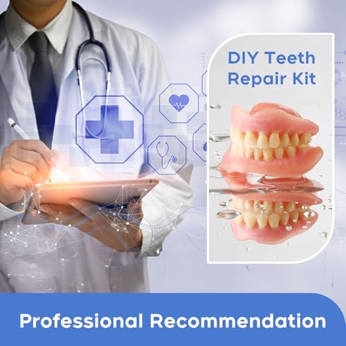 DIY Denture Kit for Upper & Lower Teeth, Temporary Self-Fit Dentures for Missing Teeth, Moldable At-Home Tooth Replacement Kit, Red-Red