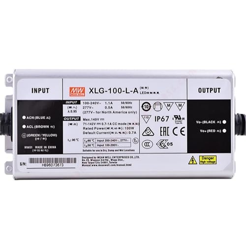 XLG-100 Controlador LED 100W con protección IP67 de alta eficiencia 7