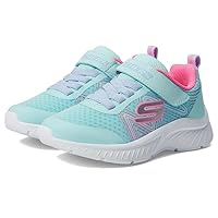 Skechers Unisex-Child Microspec Plus - Swirl Sweet Sneaker, Aqua/Pink, 4 Big Kid