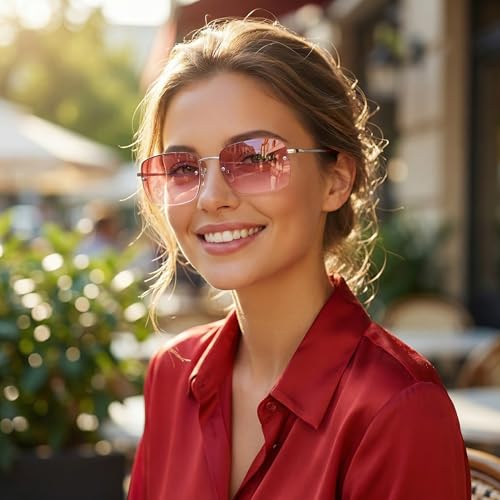 Image of The Fresh Minimalist Small Rectangular Sunglasses Clear Eyewear - Exquisite Packaging