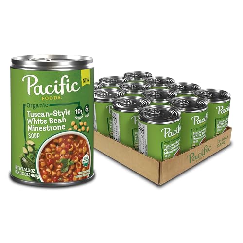 Pacific Foods Organic Tuscan-Style White Bean Minestrone Soup, 16.3 oz