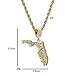 MAXBLING81 Iced Simulated Diamond 14K Gold Silver Plated Florida Map Pendant & 4mm 24