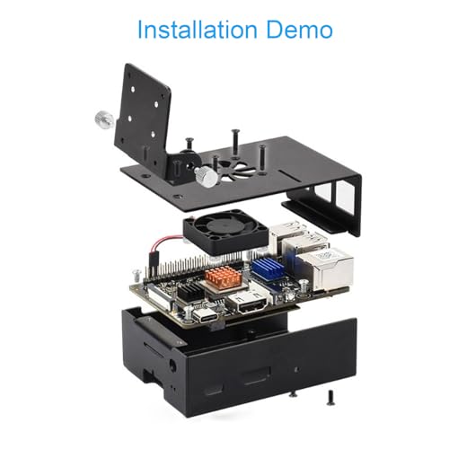 Gabinete de refrigeración Dpofirs para Lite, gabinete de computadora de aleación de aluminio con disipador de calor y ventilador, carcasa para PC de placa única miniatura 2